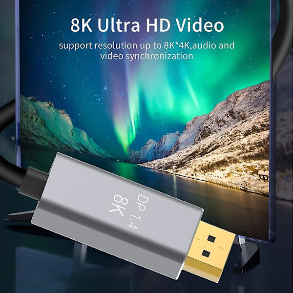 USB C til DP1.4 PD Opladningskabel Konverter 2 Tilstande Tilgængelige Udvid Skærm 1.4 Mac Pro Laptop|