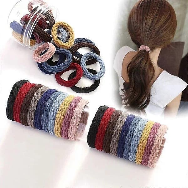 [LCS]10 stk. kvinder piger grundlæggende elastisk hårbånd hårelastik scrunchie hestehaleholder gummibånd enkel hårbøjle hårtilbehør til kvinder multicolor grid