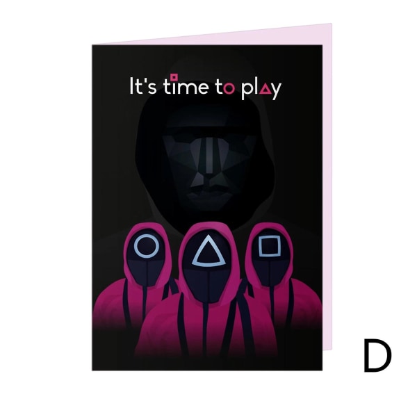 5 stk. Kreativ Squid Game Fødselsdagskort Squid Game Kort Invitation Style D