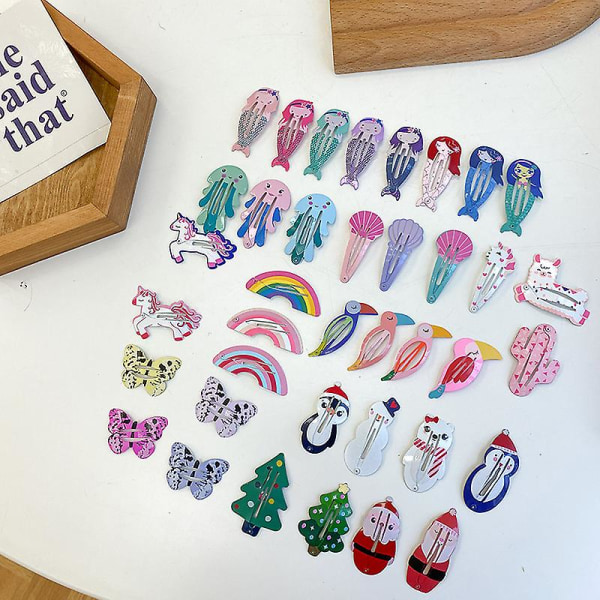 10 st printed hårklämmor för flickor, hårnålar för barn, tillbehör Light purple