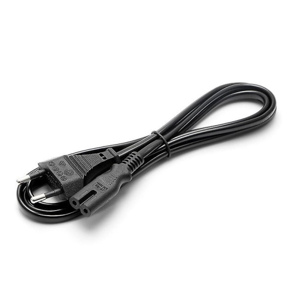 2 m power 1,5 kvadratisk (svart) Europeisk standard Ac220v-250v 2,5a kabel med Eu-kontakt 2-stift Lämplig för datorer, tv-skärmar, dvd-skivor, skannrar, prin