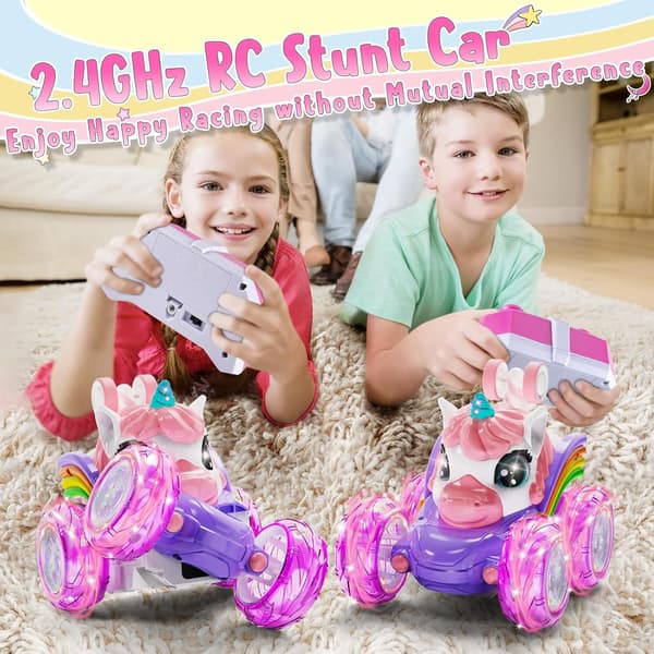 [LCS] Unicorn remote control car 2.4G light remote control toy Unicorn light remote control dump truck