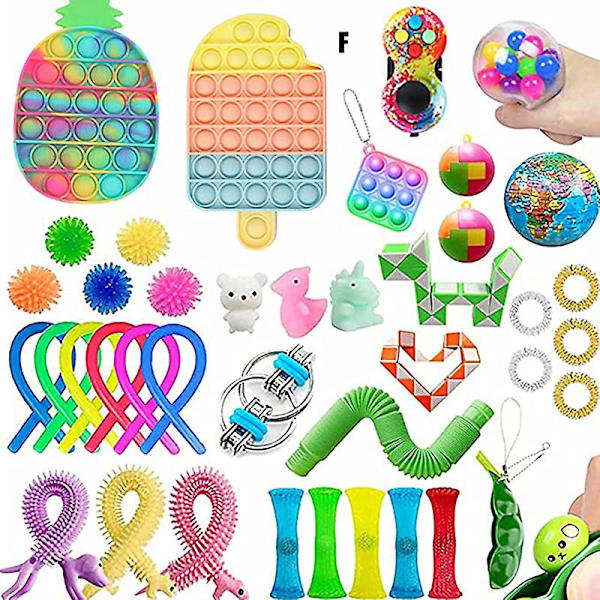 Fidget Leksaker Paket Pop Leksak Anti-ångest Verktyg Stor Storlek Tryck Pop Leksak För Barn Vuxna Leka Tillsammans F