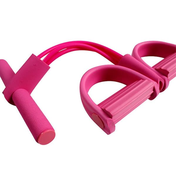 [LCS]Pedalspännare tre-rörs pedal elastiskt rep multifunktionell träningsutrustning pink