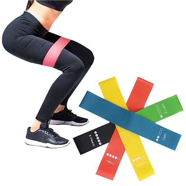 Modstandsbånd Trænings Elastikker 5 Sæt af Stræk Bånd Fitness Trænings Loop Bånd