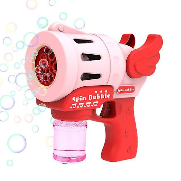 Ny Barn Ängelvinge Magisk Bubbelmaskin Sommar Badleksaker Bröllopsdekorationer Födelsedag (Rosa)