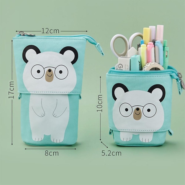 Teleskopisk case Canvas tecknad stil Blue Bear