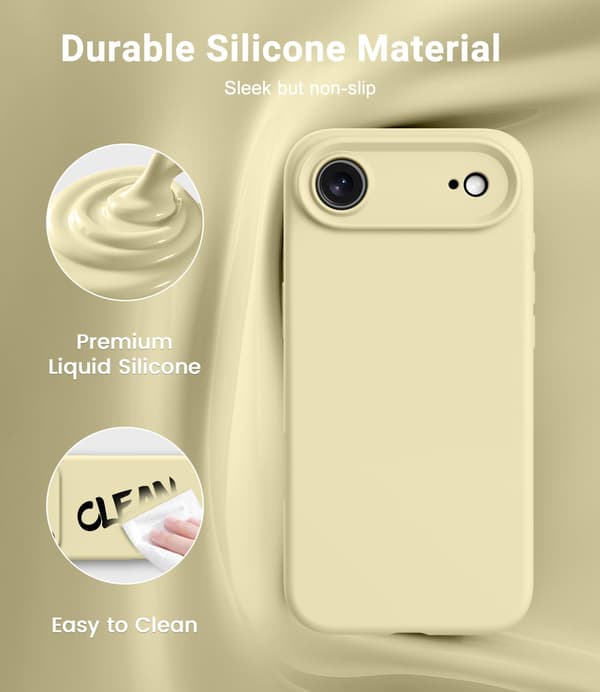 [LCS] Støtsikkert flytende silikondeksel til iPhone 17 Pro Max - Gul, MagSafe-kompatibel iPhone 17 Pro Max iPhone 17 Pro Max jaune