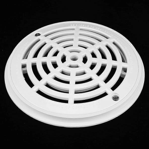 [LCS]8Inch Pool Main Drain Cover the Top Grate Bottom Mounting Plates White Replacement Pool Drain Cover white