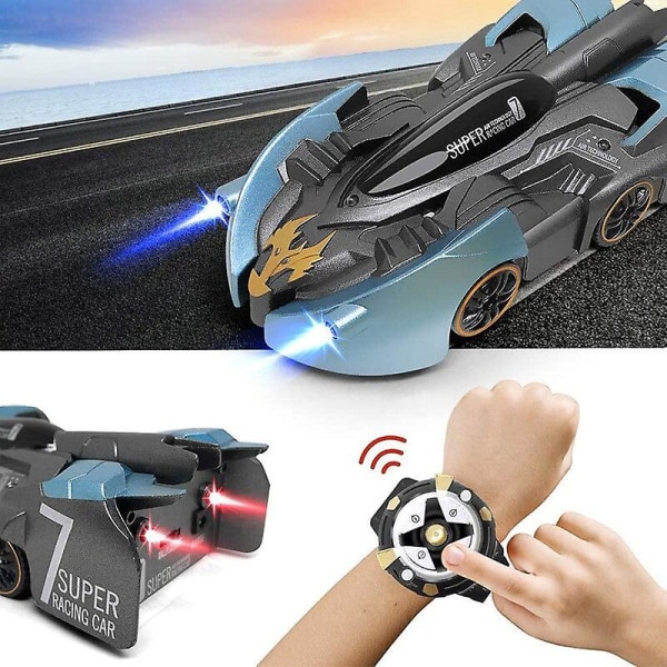 2.4g Anti Gravity Väggklättrande RC Bil Elektrisk 360 Roterande Stunt RC Bil Antigravitation Leksaksbilar Armbandsur Fjärrkontroll Blue  A