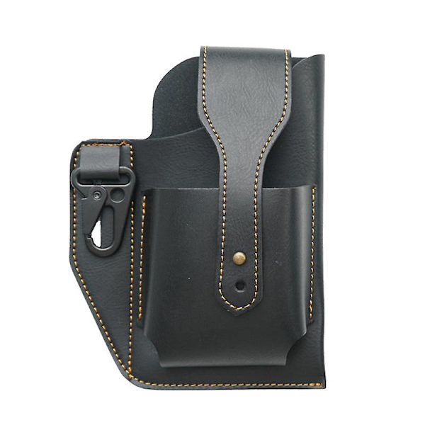 Udendørs Sport Løb Dobbelt Mobiltelefon Lommer Pung Bælte Taske Universal Mobiltelefonholder Til Coffee material - Vegan Leather
