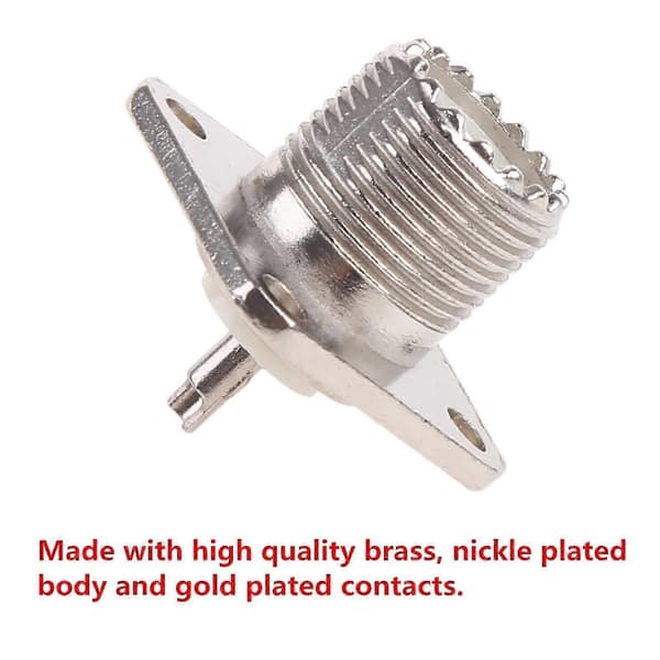 SO 239 Stik SO239 UHF Hun Jack RF Koaksialstik 4-Huls Flange Chassis Montering Lodning Lige til Koaksialkabel