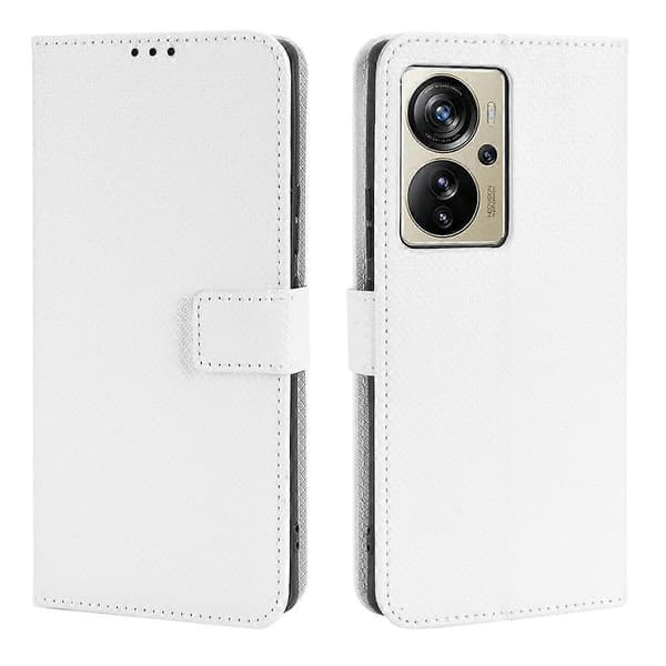 [LCS] För ZTE Axon 40 Pro Diamanttextur Läder Telefonfodral White