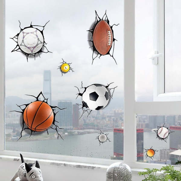 Simulering 3d vägg Fotboll Basket Tecknad väggdekaler Ch