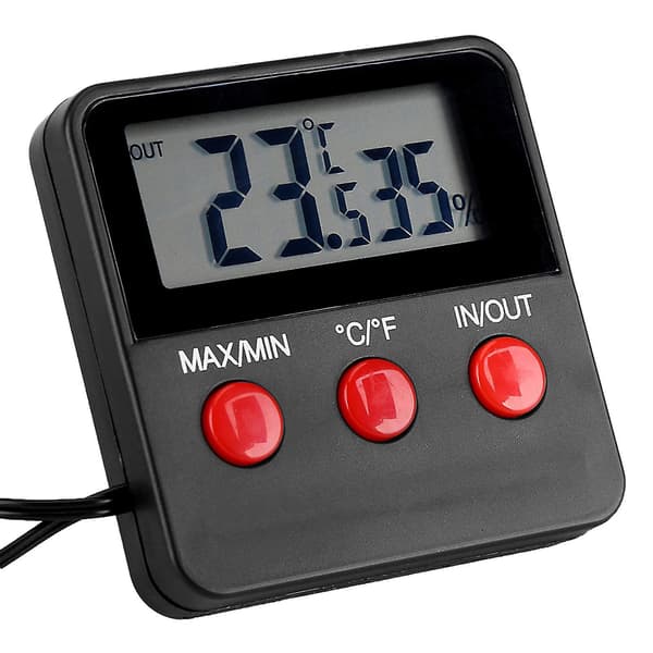 Digitalt LCD-termometer Hygrometer Temperatur Fuktighetsmåler for Egginkubator Dyrehold