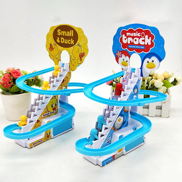 Togbane Leke Elektrisk Klatretrapp Leke Dukke Pedagogiske Leker for Barn Nye Little Yellow Duck