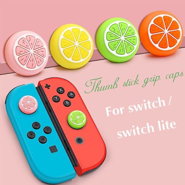 Rosa sakura katt silikon analog tumgrepp skydd för Nintendo Switch/Lite NS Joy-Con handkontrollspakar skydd för Joy Con-överdrag Fruit2pink