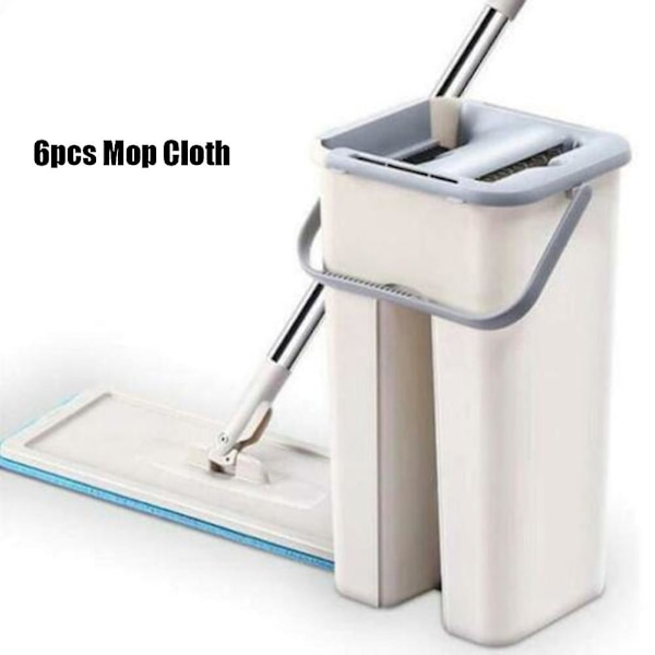 Dust Wizard Moppi Puhdistustyökalusarja 360 astetta pyörivä laatta marmorilattia yhteensopiva koti keittiön kanssa 6pcs Mop Cloth