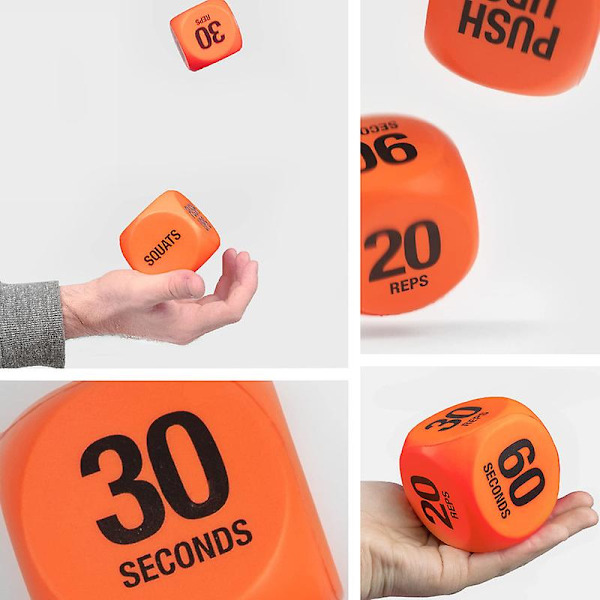 Tränings-Tärningar för Rolig Fitness - Besluts-Tärningar för Träningsrutiner, Hemmagym, Orange