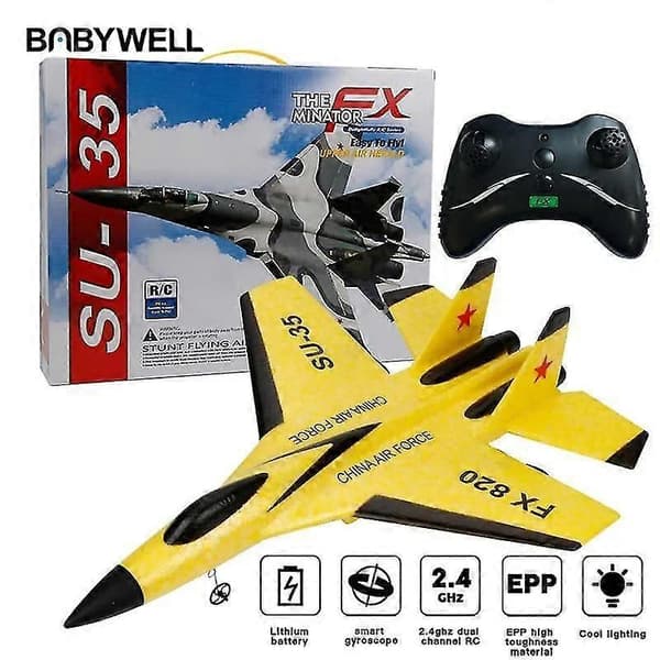 [LCS]RC Flygplan SU-35 Flygplan 2.4G Fjärrkontroll Jaktplan FX-820 Flygplan Glidflygplan EPP Skum RC Flygplan Kompatibel med Vuxna Barn Presenter Accessories