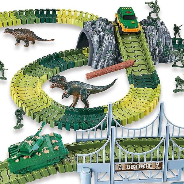 144st Dinosaur World Race Car Track Set Toy