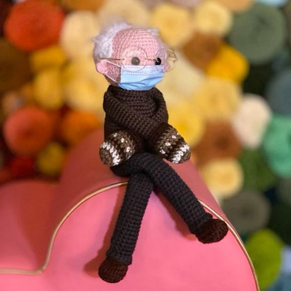 Bernie Sanders docka 2021, handgjord Bernie Sanders plyschleksak, perfekt souvenirgåva 0.1