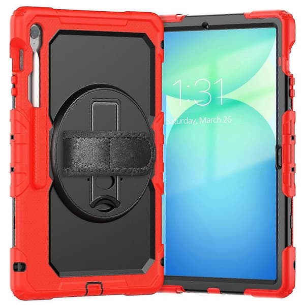 För Samsung Galaxy Tab S10 FE+ Silikon Hybrid PC Tablet Skyddsfodral Red Black