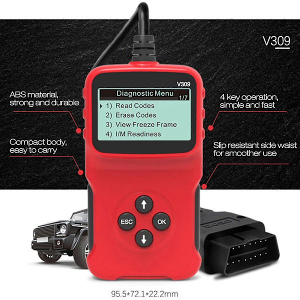 [LCS] Obd Digital Bil Feilkode Leser Diagnostisk Skanner Med 5 Språk