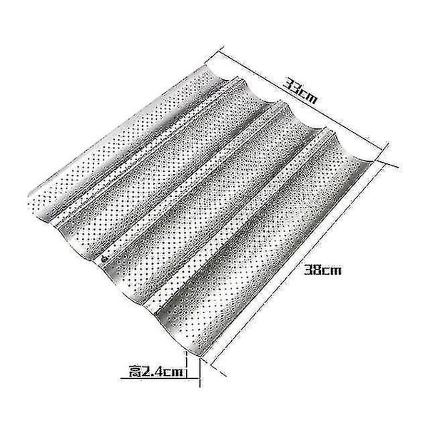 Varm fortykket non-stick pande perforeret baguetteform, 4-slot b