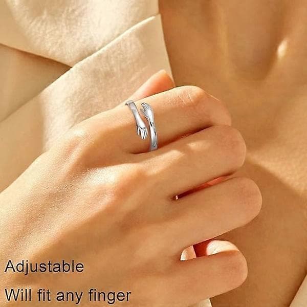 S925 Sterling Silver Kramring för Kvinnor Tonåringar Justerbar Ring