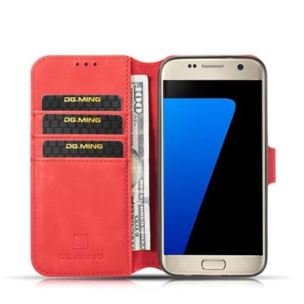 Galaxy S7 Fodral SM-G930F, Plånboksfodral i Läder med 3 Kortfack