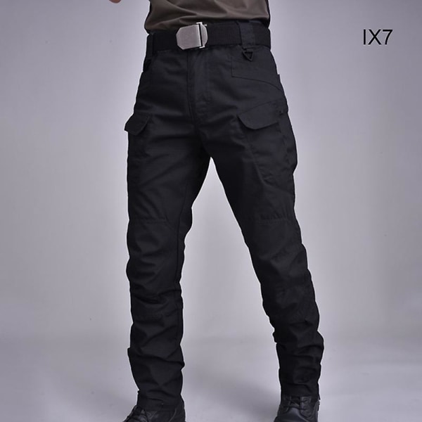 Ix7 Men Slim Rak Special Forces Combat Army Fans Arbetskläder Arbetskläder Träning Andningsbyxor Black Brown
