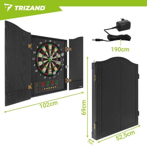 [LCS] Electronic dartboard 45 cm with sound/light, multiple games, battery/adapter 1000