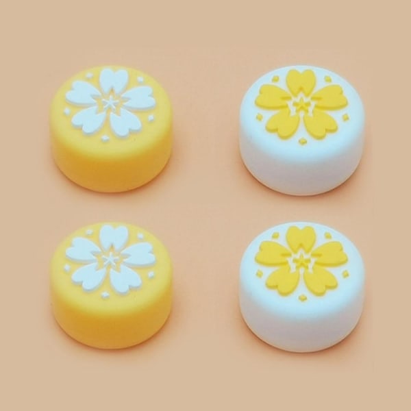 Rosa sakura katt silikon analog tommelspak grep caps for Nintendo Switch/Lite NS Joycon kontroller spaker cap for Joy Con deksel Skyellow4