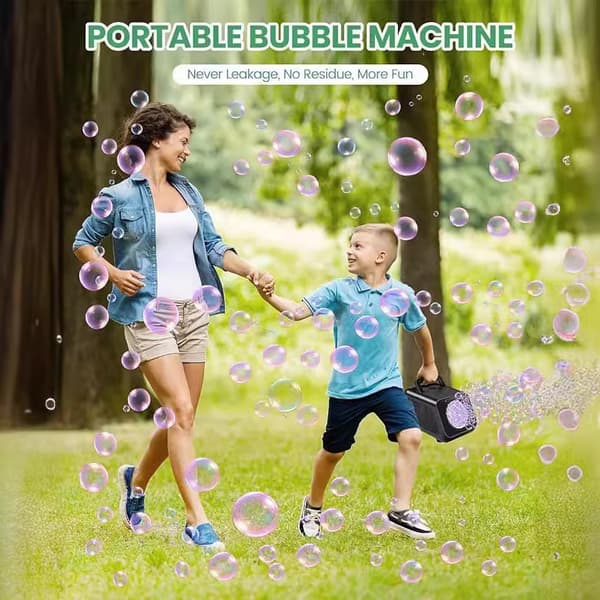 Bubble Machine, Automatic Bubble Maker, 20 Holes, Suitable for Weddings, Performances, Parties and Gatherings; Approximately 19*13.2*12.4cm