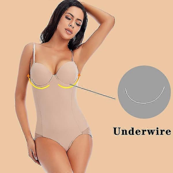 [LCS] Bygel Vit Bodysuit Dam Shapers Stretch Enfärgad Silkeslen Underkläder Bodysuits Vit L
