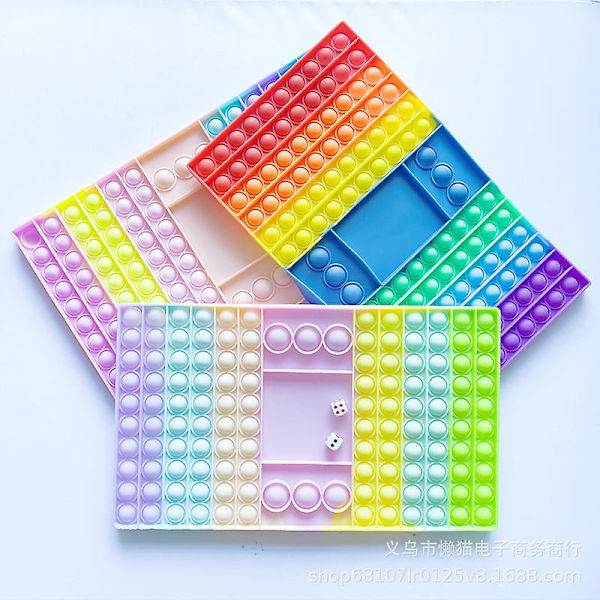 Push Bubble Gadgets Sensoriska Leksaker Speciellt För Att Lindra Tryck Silikon Tryckavlastningsleksaker 32*19cm Macaron Board