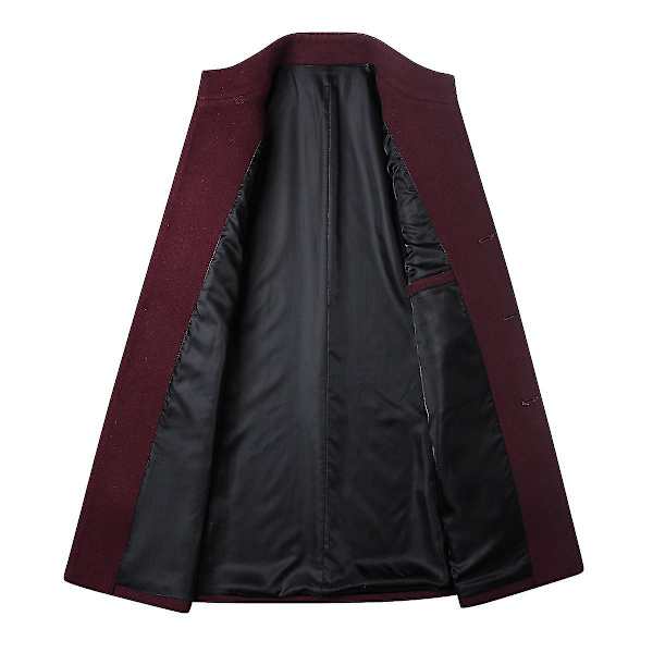 Slim Fit Ullrock för Män med Ståkrage för Hösten Wine Red L