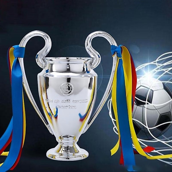 Europeisk Silver Resin Fotboll Pokal Stora Örat Världsmästare Fotbolls Troféer Maskot Fan Souvenir Gåva Kontorshantverk Dekor 16cm