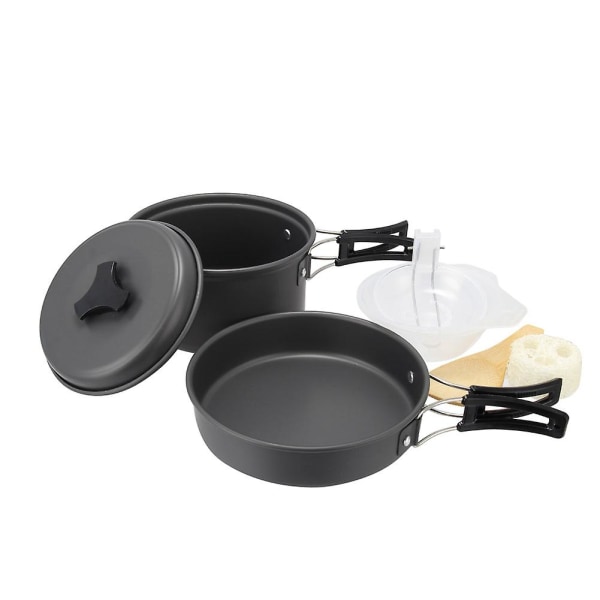 9 stk./sett Utendørs Camping Kokekar Mess Kit Utstyr Fotturer Bug Out Bag Matlagingsutstyr