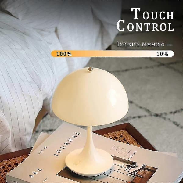 [LCS] Trådløs soppbordslampe, retro sopplampe med dimbar LED-nattlampe
