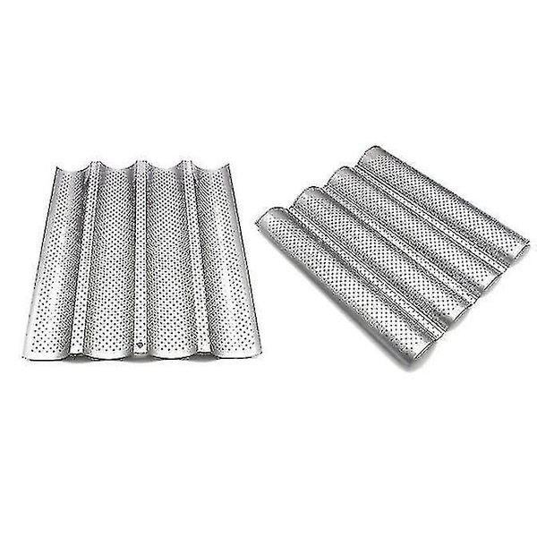 Varm fortykket non-stick pande perforeret baguetteform, 4-slot b