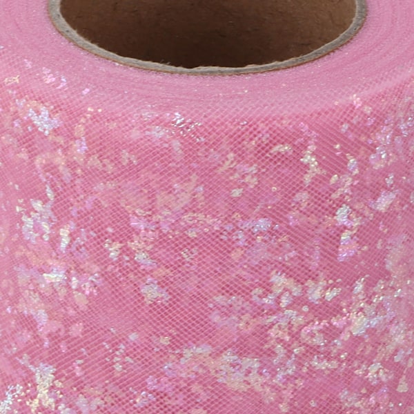 Tygnät DIY Hantverk Slitstyrka Symfoni Polyester Lättvikt Bärbara Tyllrullar 6cm Ljusrosa