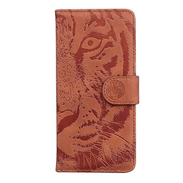 [LCS] För Nokia 5.4 Tigerpräglat mönster Horisontellt flip-läderfodral Brown
