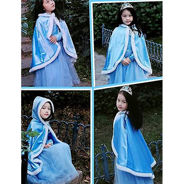 Prinsessa Huvkappa Mantel Kostym blue 110cm