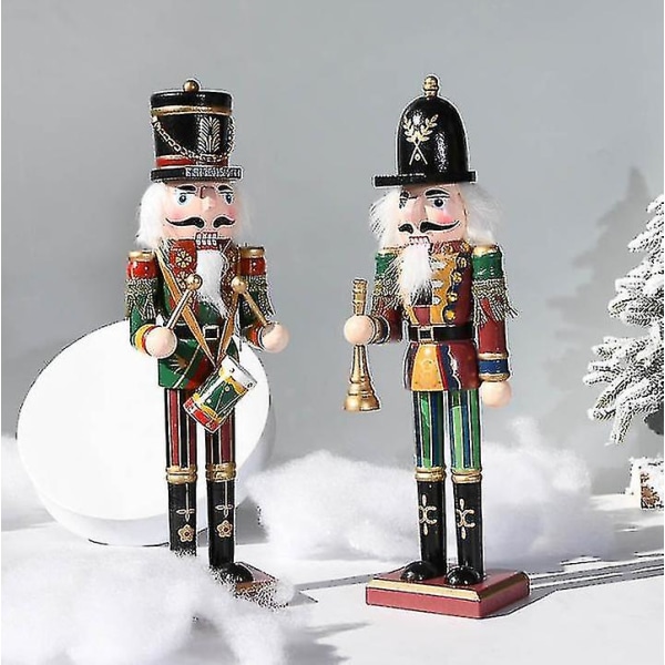 30cm Jul Tre Nøtteknekker Soldat Tradisjonell Juleleke Ornamenter style 3
