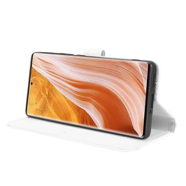 [LCS] For ZTE Axon 40 Pro Diamanttekstur Skinntelefondeksel White