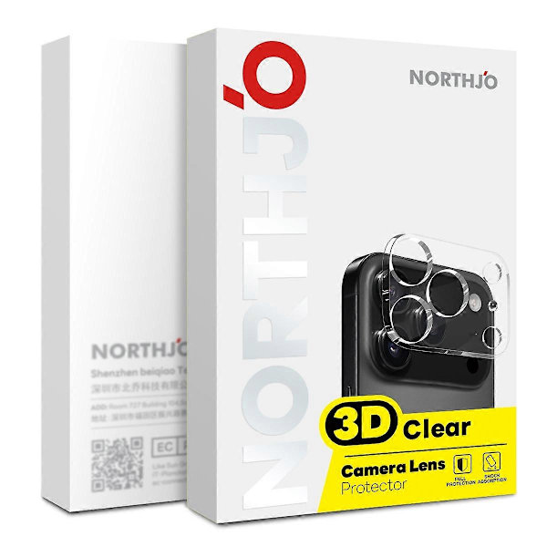 [LCS] 2-pack Tempered Glass Camera Protector for iPhone 17 Pro, Clear Lens Film, 3D Full Coverage
