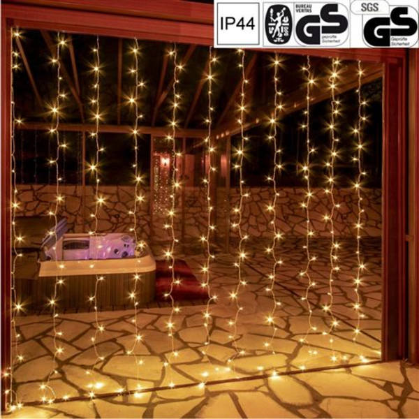 Valojen verhokangas, useita kokoja 3x3m 300 LED / 3x6m 600 LED