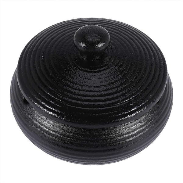 [LCS]Ceramic Ashtray with Windproof Lid for Indoor and Outdoor Use - Black Black